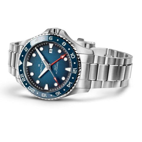 The Watch Boutique Hamilton Khaki Navy Scuba Auto GMT Automatic Blue Dial H82535140