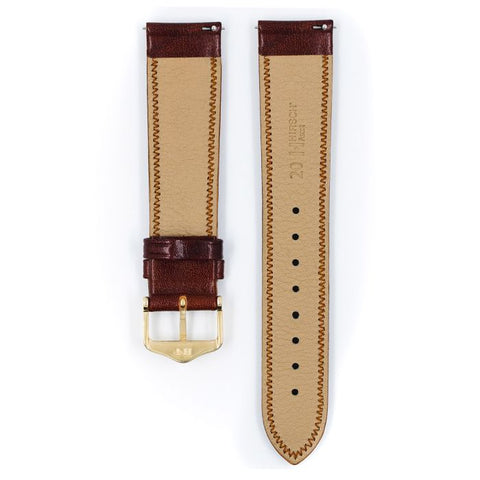 The Watch Boutique Hirsch ASCOT Calf Watch Strap in GOLDEN BROWN SHINY