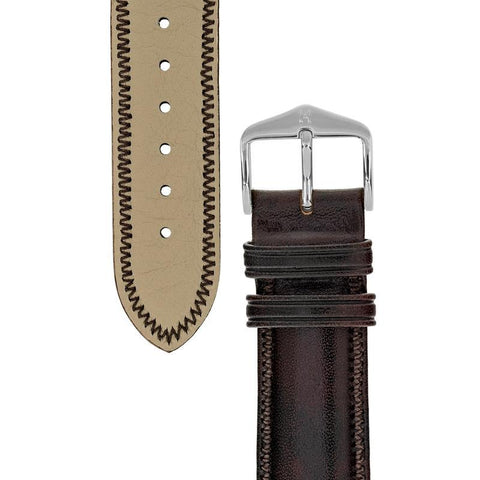 The Watch Boutique Hirsch ASCOT English Leather Watch Strap in BROWN