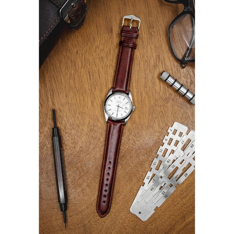 The Watch Boutique Hirsch ASCOT English Leather Watch Strap in GOLD BROWN