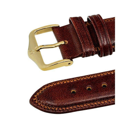 The Watch Boutique Hirsch ASCOT English Leather Watch Strap in GOLD BROWN