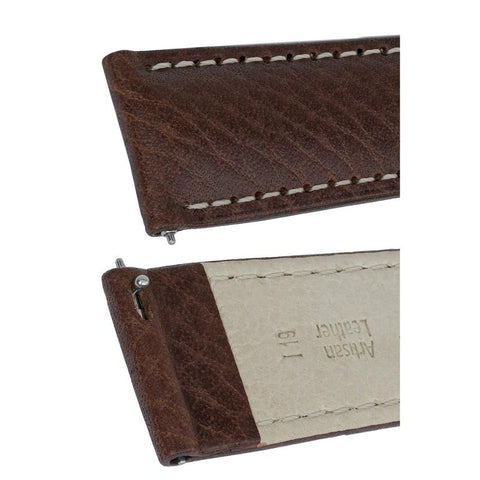 The Watch Boutique Hirsch BOSTON Buffalo Calfskin Leather Watch Strap in BROWN