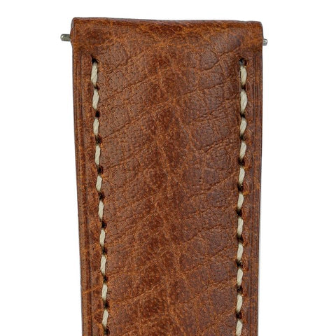The Watch Boutique Hirsch BOSTON Buffalo Calfskin Leather Watch Strap in GOLD BROWN