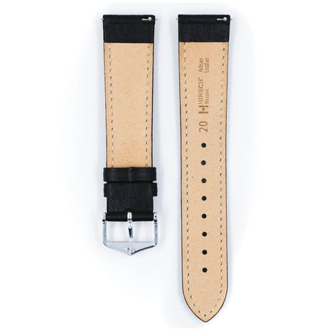 The Watch Boutique Hirsch BOSTON Calf Watch Strap in BLACK