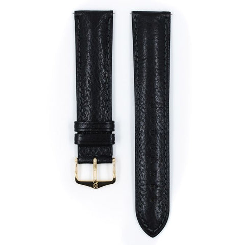 The Watch Boutique Hirsch CAMELGRAIN Calf Watch Strap in BLACK