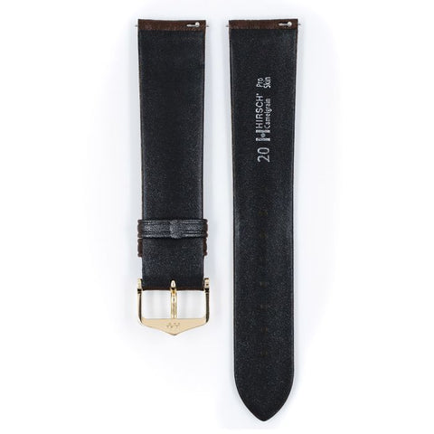 The Watch Boutique Hirsch CAMELGRAIN Calf Watch Strap in DARK BROWN