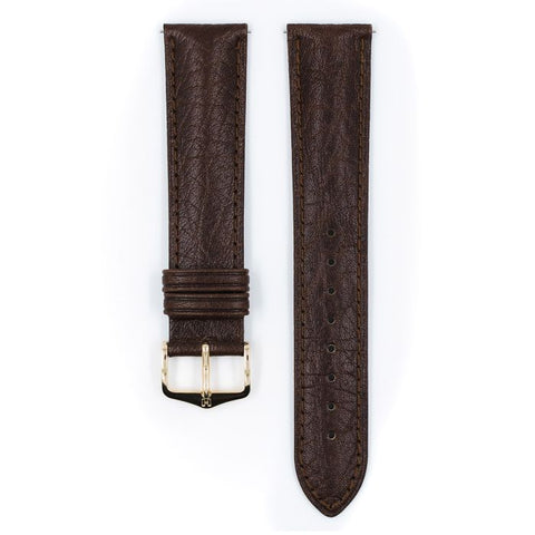 The Watch Boutique Hirsch CAMELGRAIN Calf Watch Strap in DARK BROWN