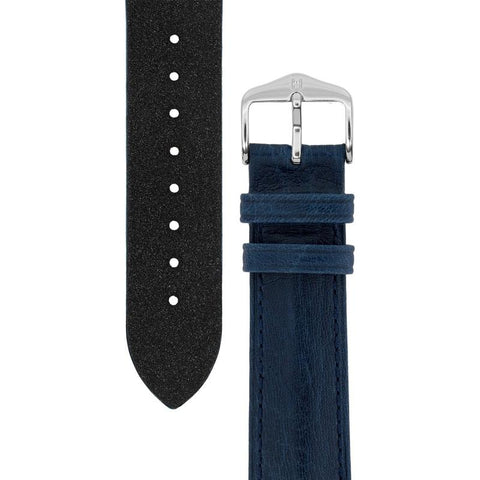 The Watch Boutique Hirsch CAMELGRAIN No Allergy Leather Watch Strap in BLUE