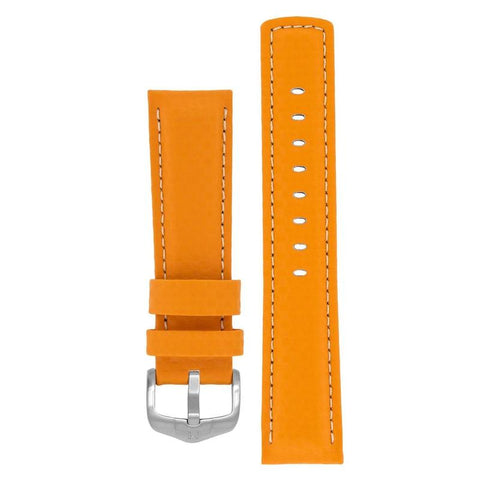 The Watch Boutique Hirsch CARBON Embossed Water-Resistant Leather Watch Strap in ORANGE