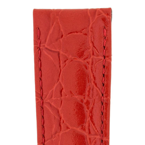 The Watch Boutique Hirsch CROCOGRAIN Crocodile Embossed Leather Watch Strap in RED