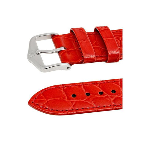 The Watch Boutique Hirsch CROCOGRAIN Crocodile Embossed Leather Watch Strap in RED
