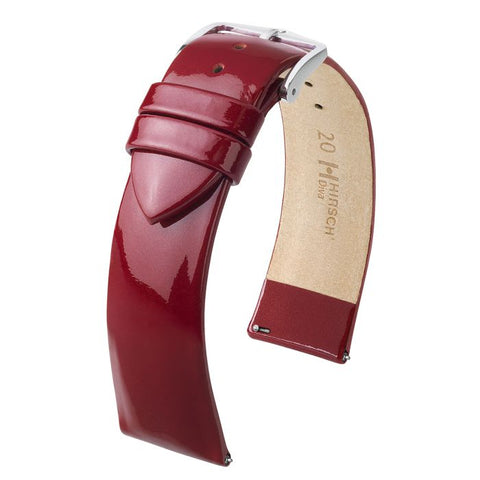 The Watch Boutique Hirsch DIVA Calf Watch Strap in MARSALA SHINY