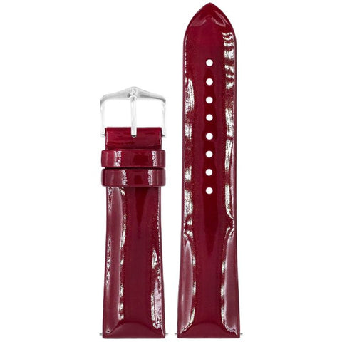 The Watch Boutique Hirsch DIVA Calf Watch Strap in MARSALA SHINY