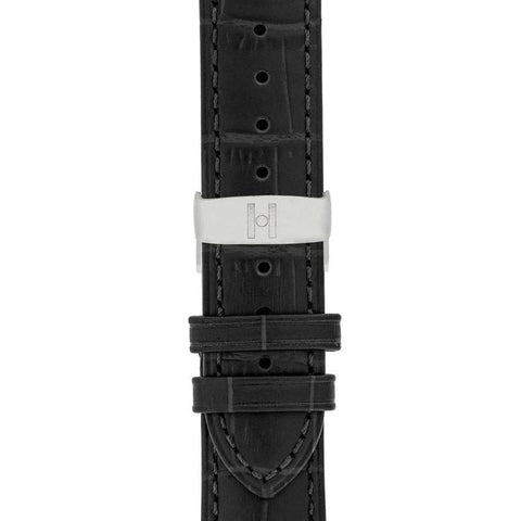 The Watch Boutique Hirsch DUKE Alligator Embossed Leather Watch Strap in BLACK