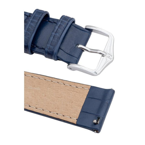 The Watch Boutique Hirsch DUKE Alligator Embossed Leather Watch Strap in BLUE