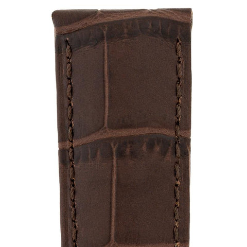 The Watch Boutique Hirsch DUKE Alligator Embossed Leather Watch Strap in BROWN