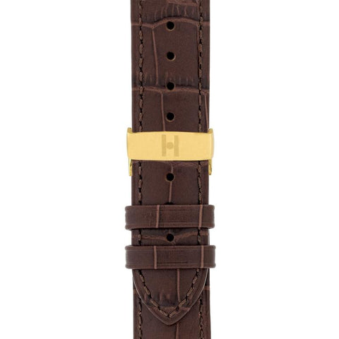 The Watch Boutique Hirsch DUKE Alligator Embossed Leather Watch Strap in BROWN