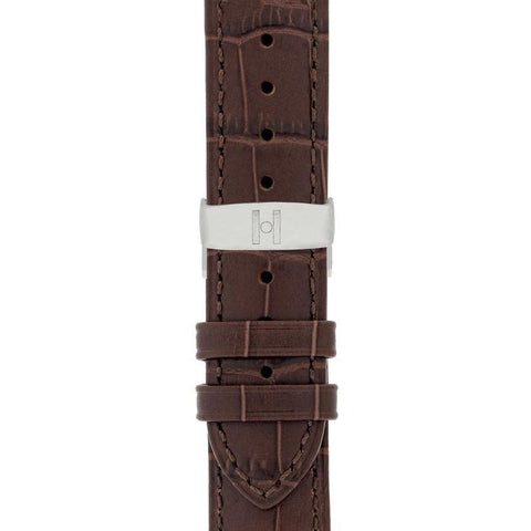The Watch Boutique Hirsch DUKE Alligator Embossed Leather Watch Strap in BROWN