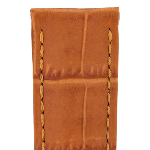 The Watch Boutique Hirsch DUKE Alligator Embossed Leather Watch Strap in HONEY