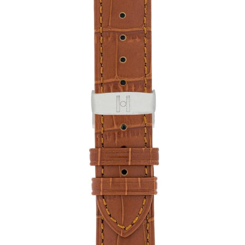 The Watch Boutique Hirsch DUKE Alligator Embossed Leather Watch Strap in HONEY