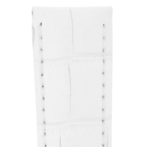 The Watch Boutique Hirsch DUKE Alligator Embossed Leather Watch Strap in WHITE