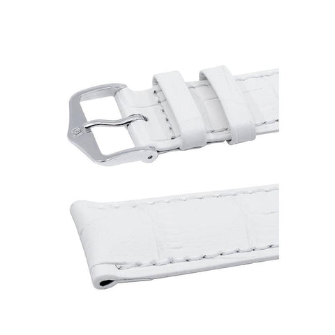 The Watch Boutique Hirsch DUKE Alligator Embossed Leather Watch Strap in WHITE