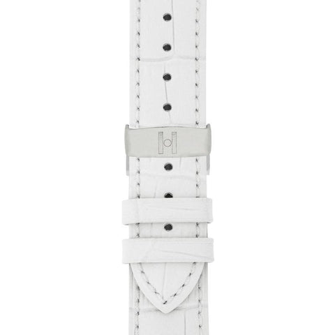 The Watch Boutique Hirsch DUKE Alligator Embossed Leather Watch Strap in WHITE