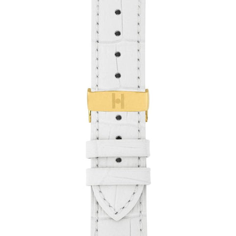 The Watch Boutique Hirsch DUKE Alligator Embossed Leather Watch Strap in WHITE