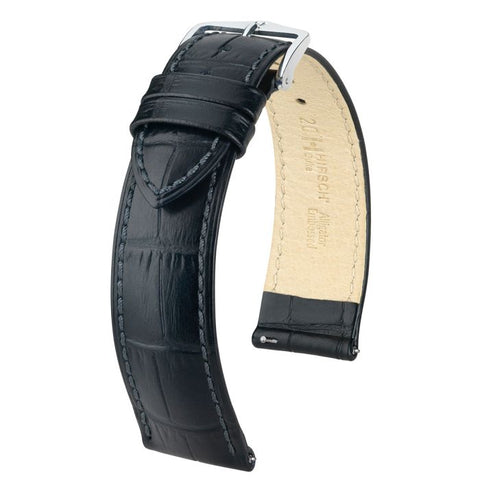 The Watch Boutique Hirsch DUKE Calf Watch Strap in BLACK