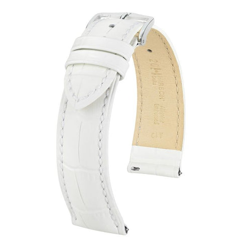 The Watch Boutique Hirsch DUKE Calf Watch Strap in WHITE
