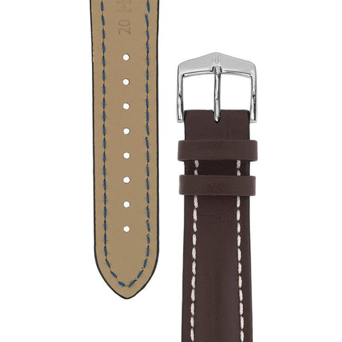 The Watch Boutique Hirsch HEAVY CALF Water-Resistant Calf Leather Watch Strap in BROWN