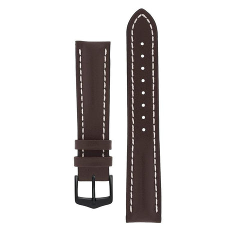 The Watch Boutique Hirsch HEAVY CALF Water-Resistant Calf Leather Watch Strap in BROWN