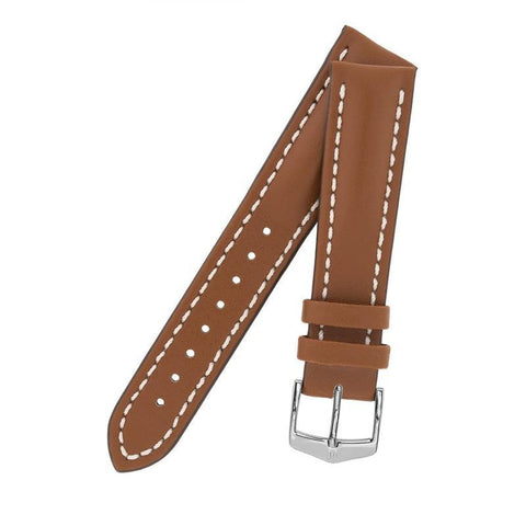 The Watch Boutique Hirsch HEAVY CALF Water-Resistant Calf Leather Watch Strap in GOLD BROWN