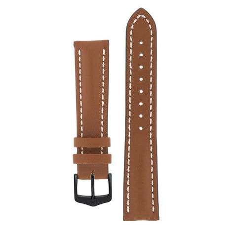 The Watch Boutique Hirsch HEAVY CALF Water-Resistant Calf Leather Watch Strap in GOLD BROWN