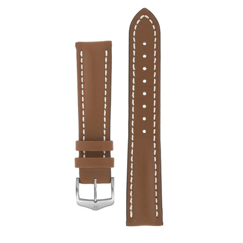 The Watch Boutique Hirsch HEAVY CALF Water-Resistant Calf Leather Watch Strap in GOLD BROWN