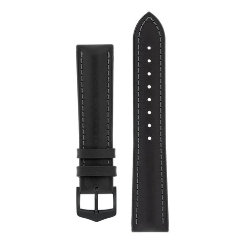 The Watch Boutique Hirsch JAMES Calf Leather Performance Watch Strap in BLACK