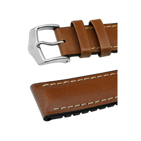 The Watch Boutique Hirsch JAMES Calf Leather Performance Watch Strap in GOLD BROWN
