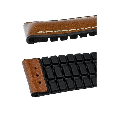 The Watch Boutique Hirsch JAMES Calf Leather Performance Watch Strap in GOLD BROWN