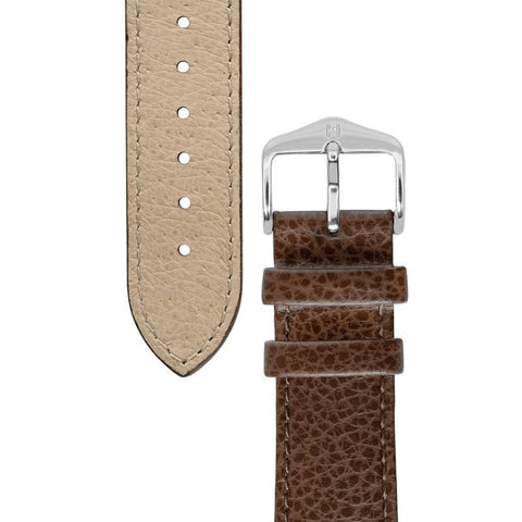 The Watch Boutique Hirsch KANSAS Buffalo Embossed Calf Leather in BROWN