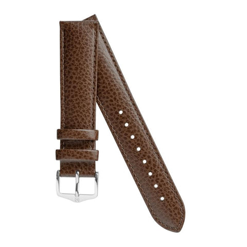 The Watch Boutique Hirsch KANSAS Buffalo Embossed Calf Leather in BROWN