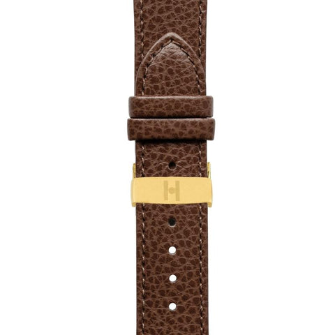The Watch Boutique Hirsch KANSAS Buffalo Embossed Calf Leather in BROWN
