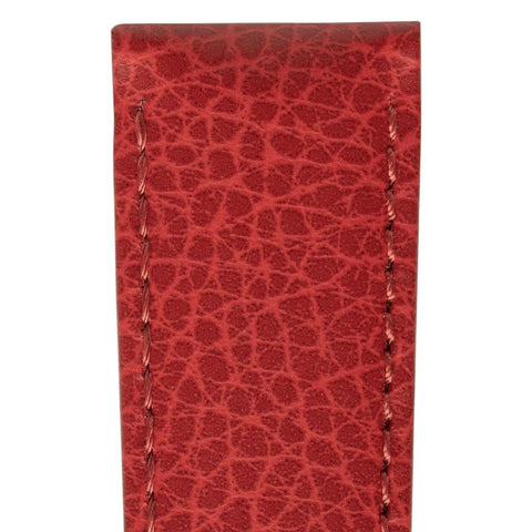 The Watch Boutique Hirsch KANSAS Buffalo Embossed Calf Leather in RED with Red Stitch