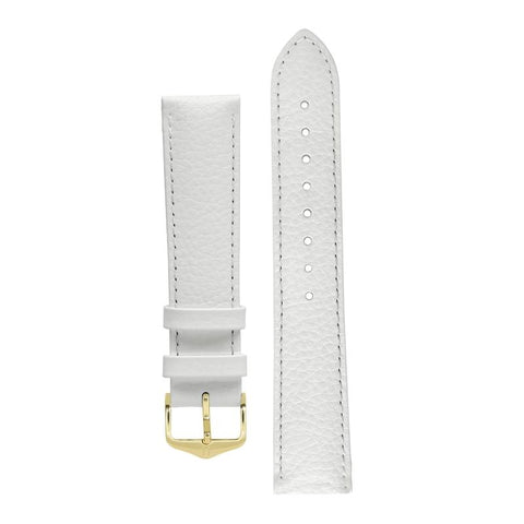 The Watch Boutique Hirsch KANSAS Buffalo Embossed Calf Leather in WHITE