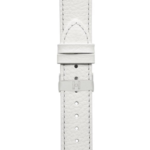 The Watch Boutique Hirsch KANSAS Buffalo Embossed Calf Leather in WHITE