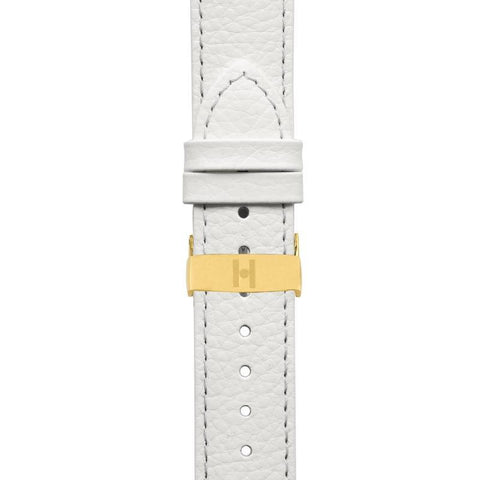 The Watch Boutique Hirsch KANSAS Buffalo Embossed Calf Leather in WHITE