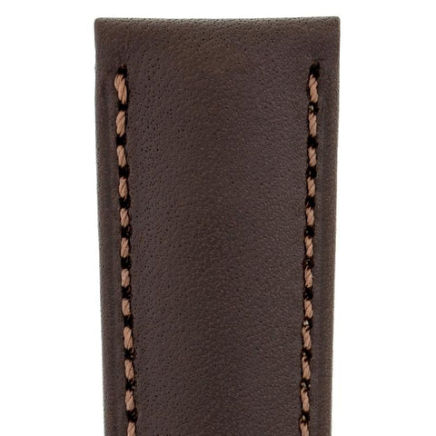 The Watch Boutique Hirsch KENT Textured Natural Leather Watch Strap in BROWN