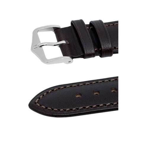 The Watch Boutique Hirsch KENT Textured Natural Leather Watch Strap in BROWN