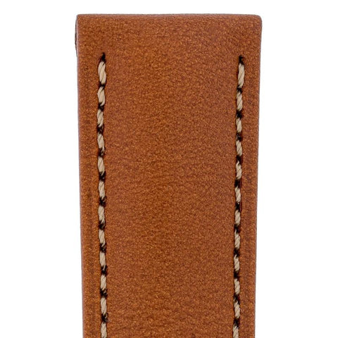 The Watch Boutique Hirsch KENT Textured Natural Leather Watch Strap in GOLD BROWN