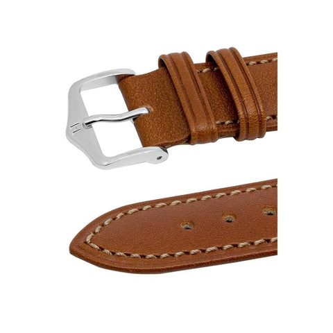 The Watch Boutique Hirsch KENT Textured Natural Leather Watch Strap in GOLD BROWN