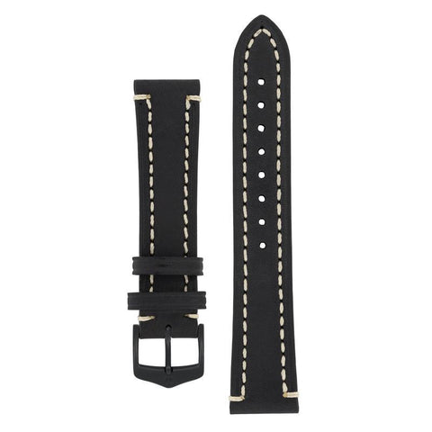 The Watch Boutique Hirsch LIBERTY Leather Watch Strap in BLACK